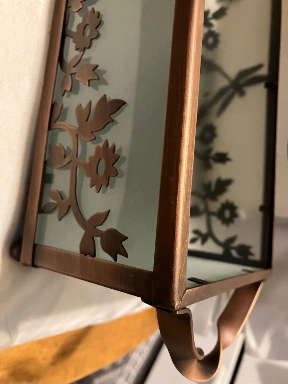 New Partylite.  Copper n frosted glass large. 12”-6”-3” pillar candle holder
